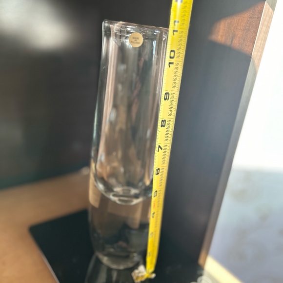 Mid-Century Thick Bubble Glass Vase solid glass vase made Poland heavy clear 11” - Picture 2 of 7